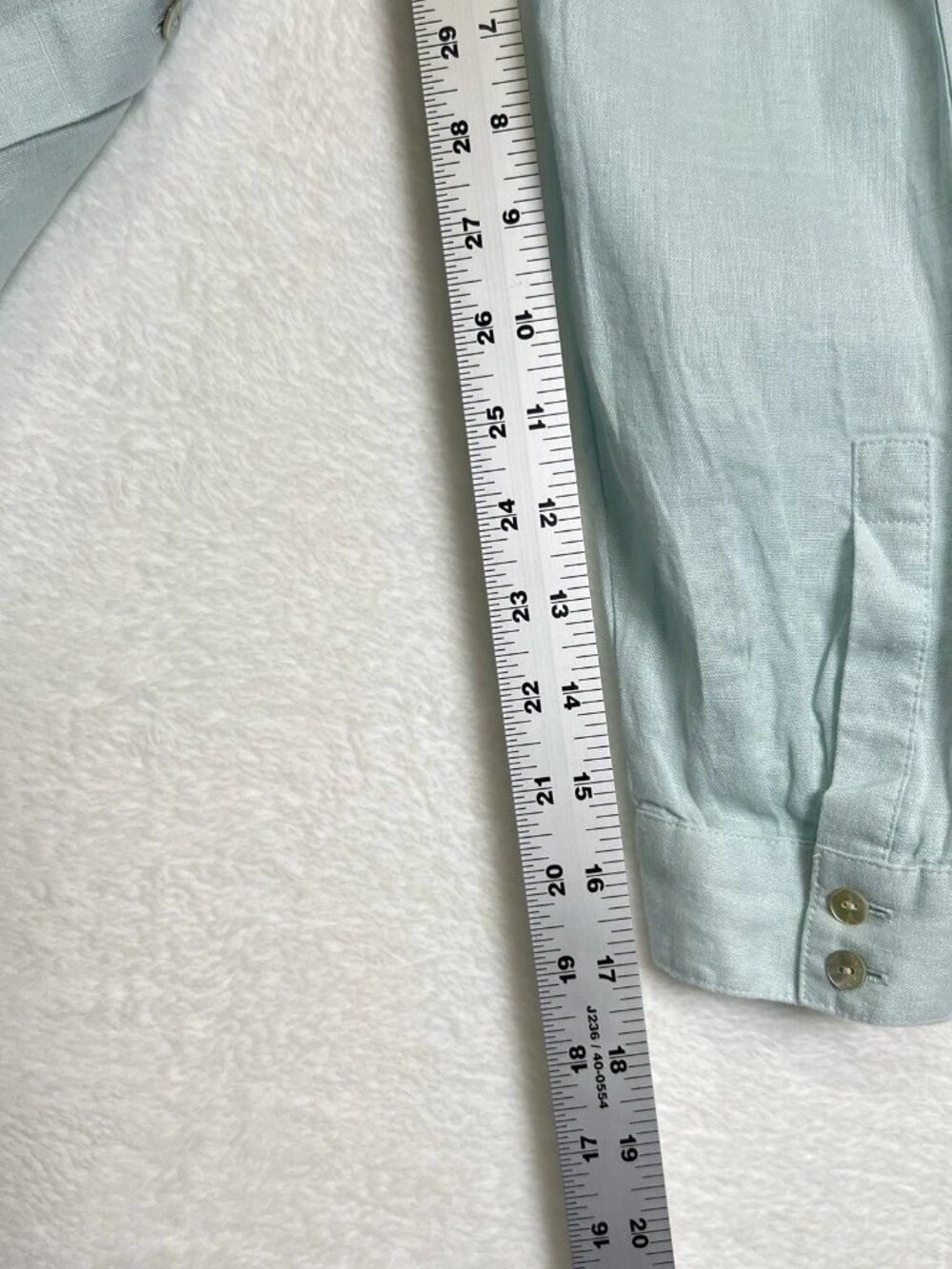 J Jill Love Linen Top Womens M Petite Light Blue Long Sleeve Beach Resort Casual - Picture 4 of 7